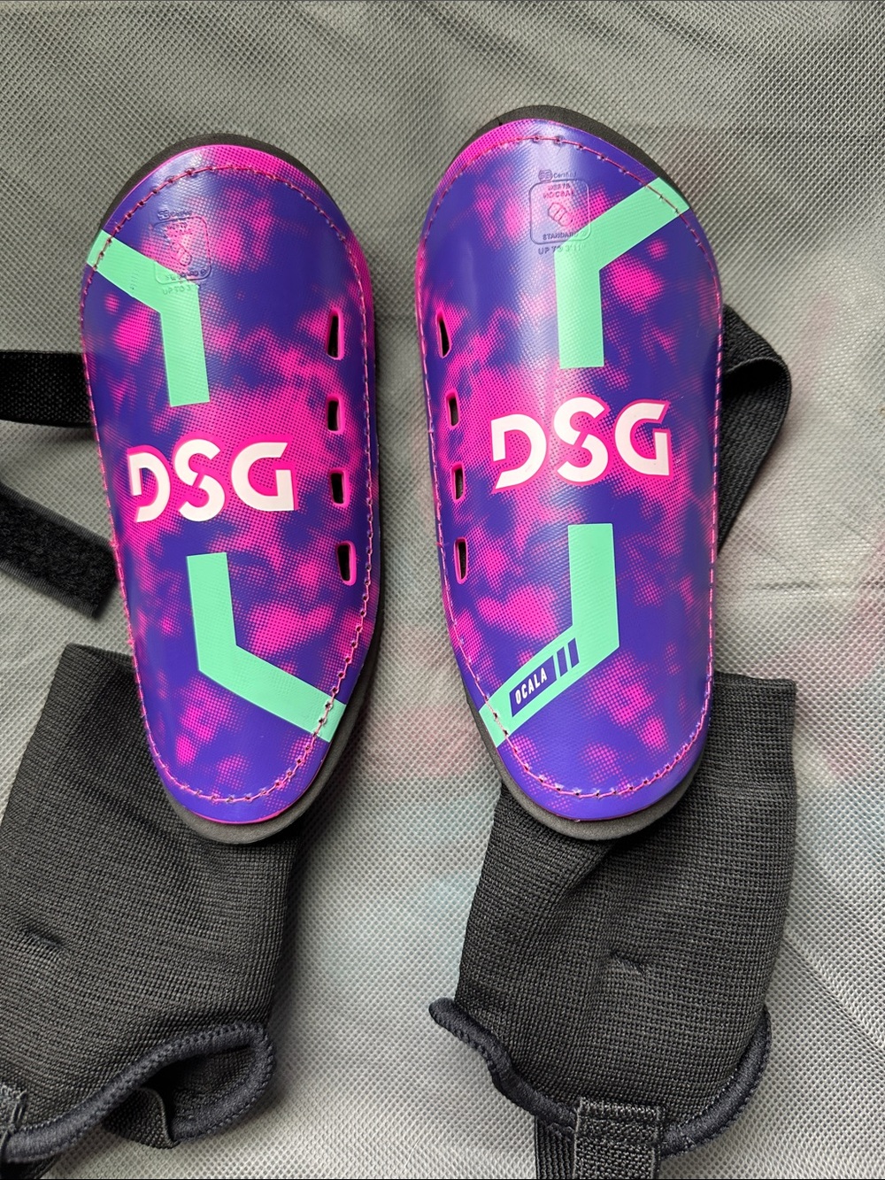 DSG Kids Purple, Pink & Mint Soccer Shin Guards